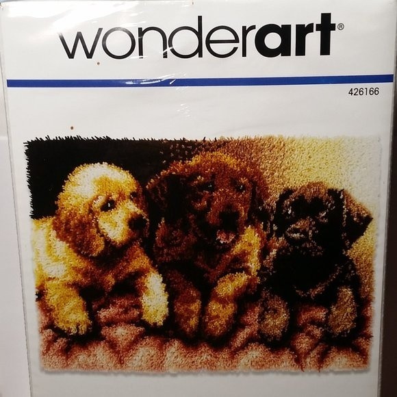 WonderArt Latch Hook Kit Lab Puppies - Picture 1 of 9